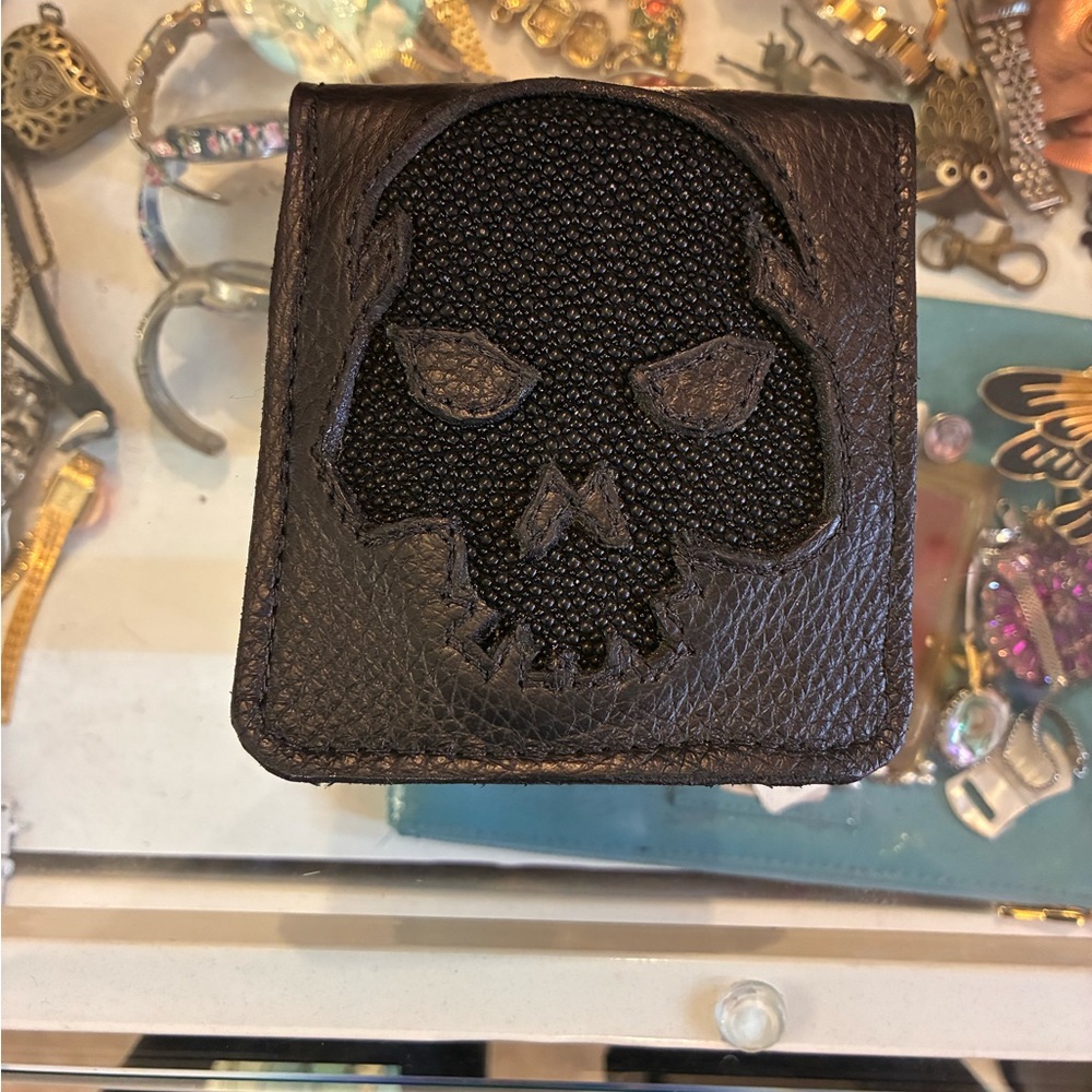 Black Skull Leather Wallet